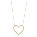 Large Diamond Open Heart Necklace