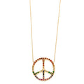 Ombre Rainbow Peace Sign Necklace