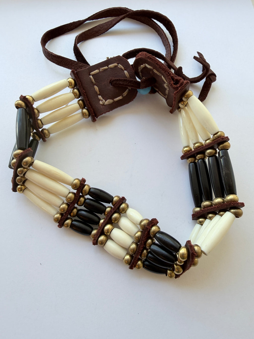 White and Black Bone Collar