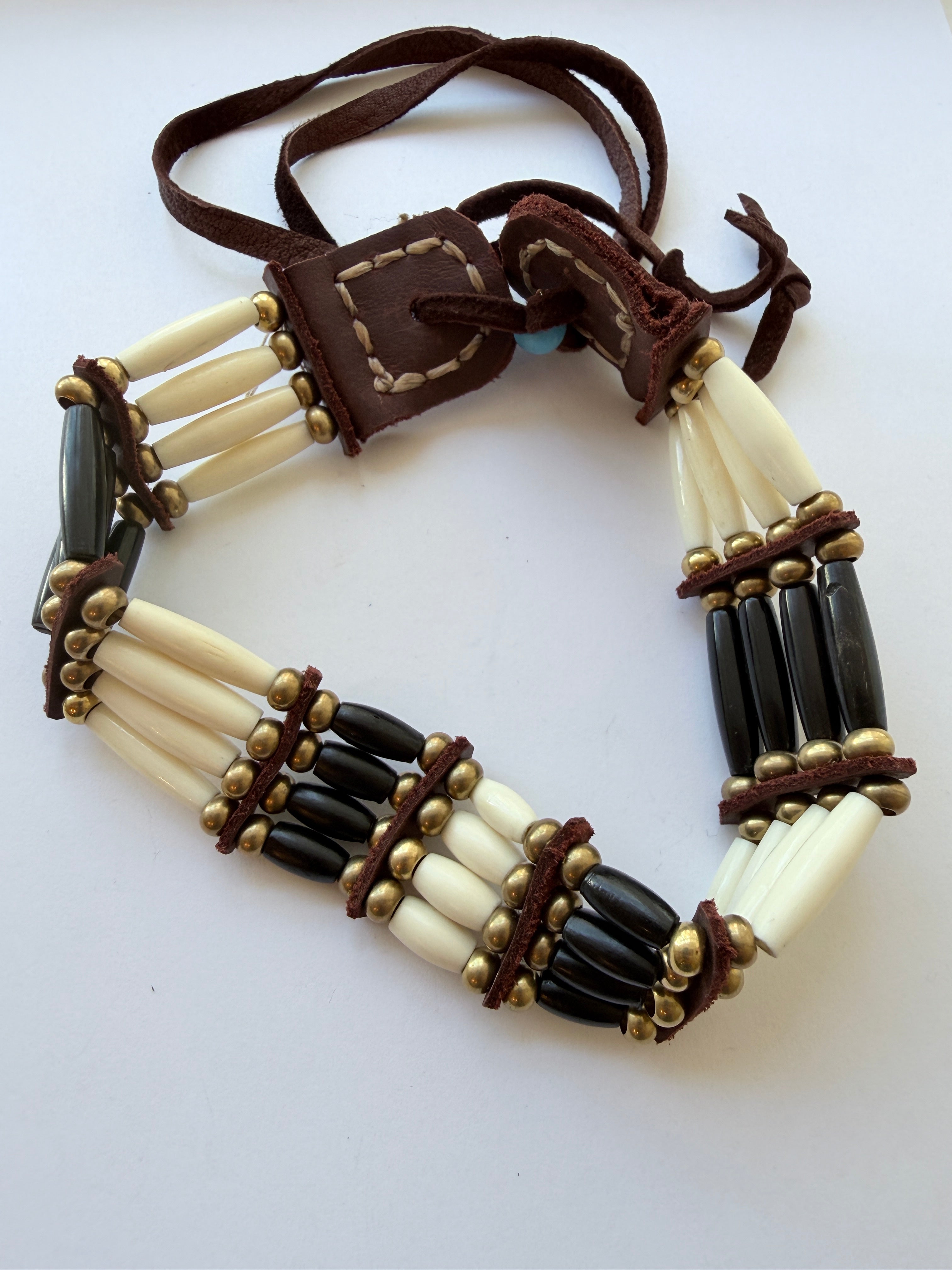 White and Black Bone Collar