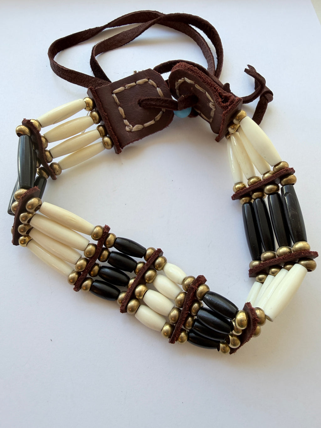 White and Black Bone Collar