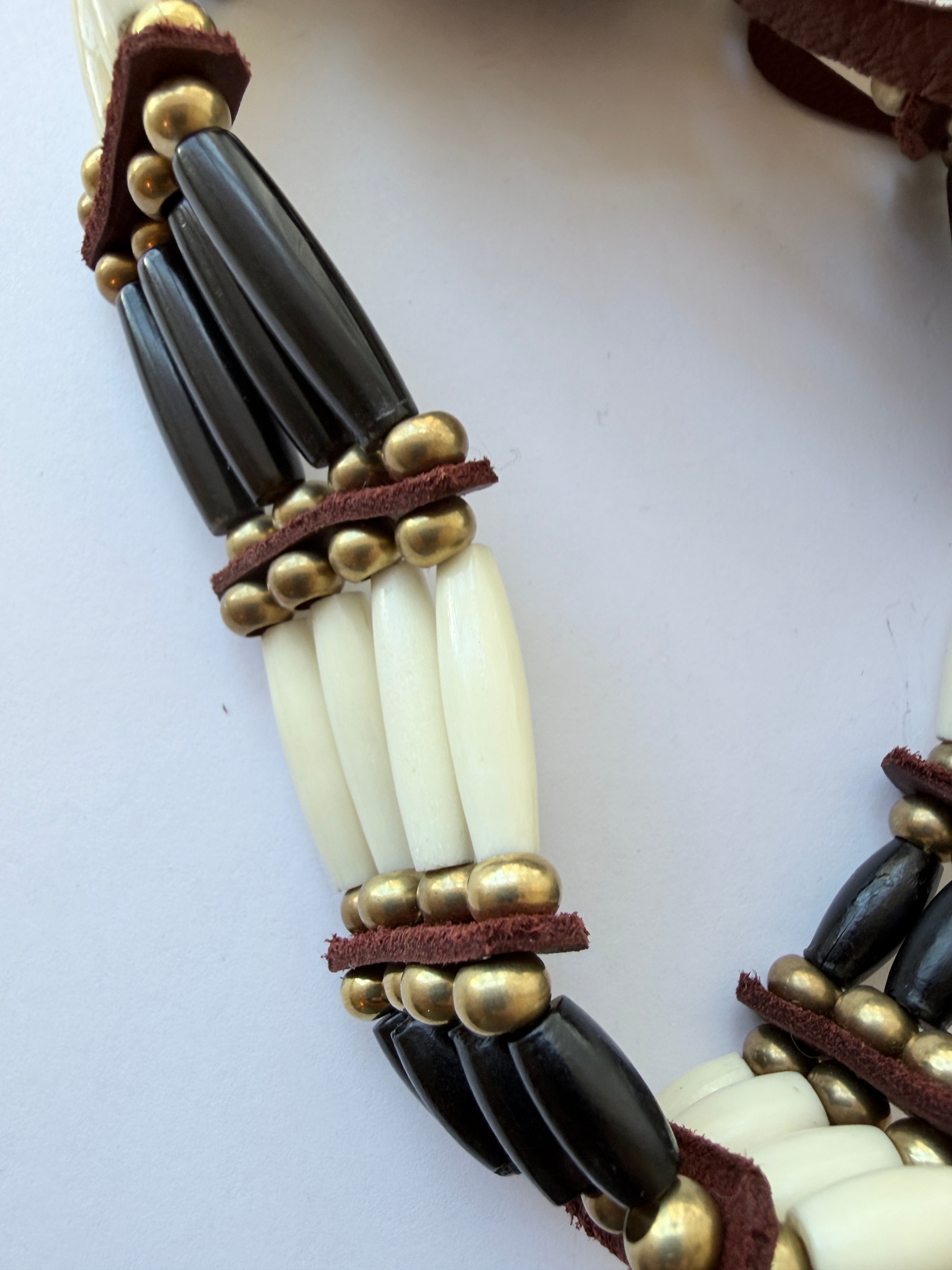 White and Black Bone Collar