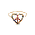 Blue Ombre Peace Heart Ring